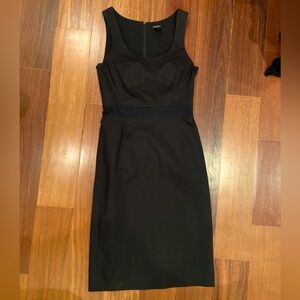 CLUB MONACO Midi Black Fitted Dress, Size 2